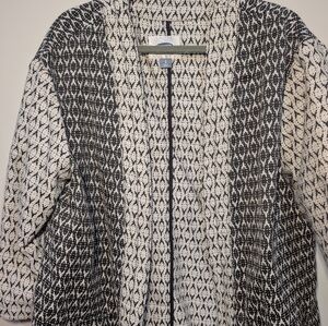 🖤 Old Navy Black & White Open-Front Jacket (L)